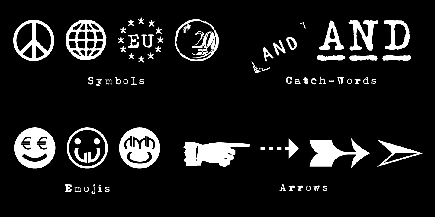 Ejemplo de fuente Euro Icon Kit Symbols Symbols